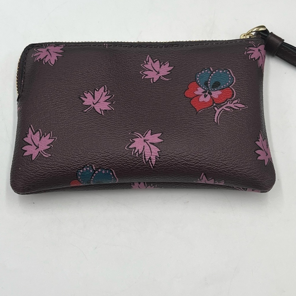 Coach Wildflower Print‎ Dk Lt Purple Wristlet Wallet F12521 New Limited Edition - Picture 6 of 11